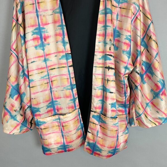 H&M Kimono Robe Shibori Tie-Dye Reversible Open Front Women Size 10 Reversible - Picture 16 of 16